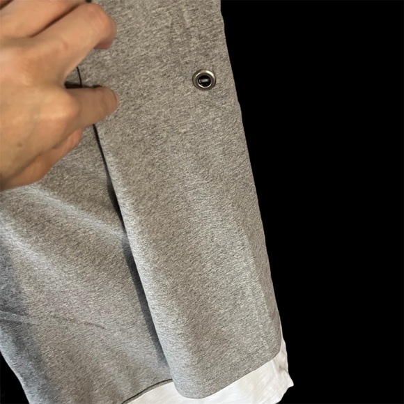 Neon Buddha Gray White Knit Tunic Cowl Neck Roll Tab Sleeves Tunic Xsmall - Picture 3 of 9